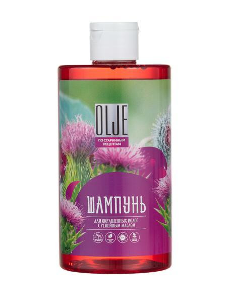 OLJE Натуральный шампунь для окрашенных волос с репейным маслом для поврежденных волос 450 мл в Калининграде