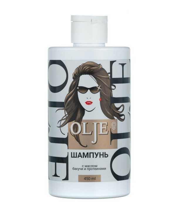 OLJE. Шампунь женский с маслом бакучи и протеинами, 450 мл в Калининграде